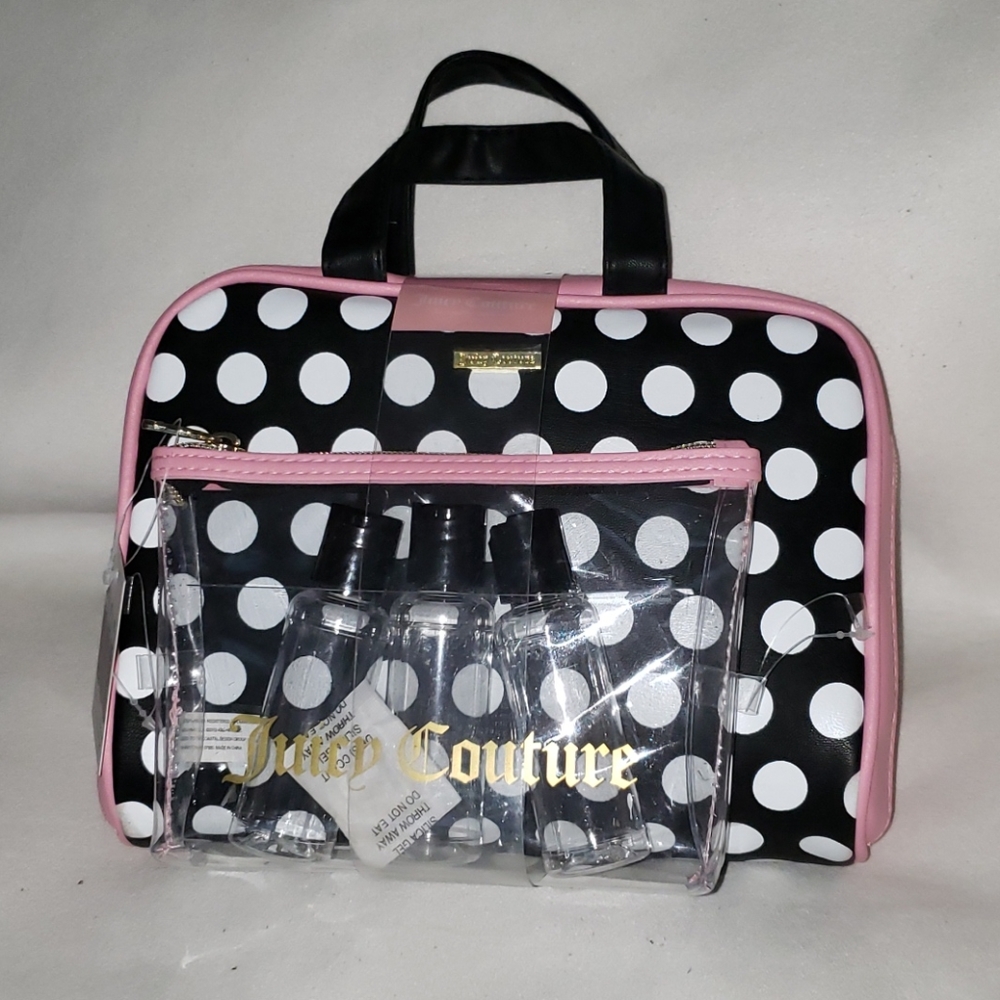 Juicy Couture Polka-dot Travel and Cosmetic Bag